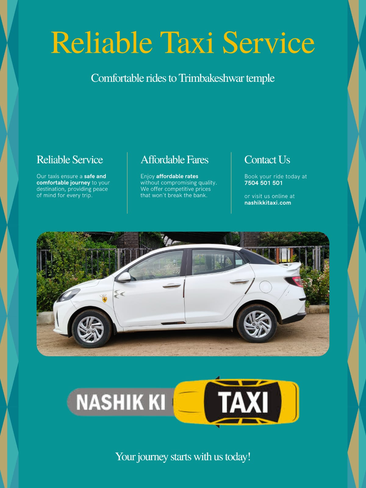 Local taxi driving through Nashik market